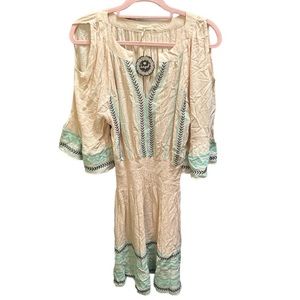 Hazel cold shoulder taupe dress